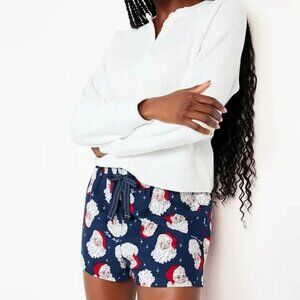 Old Navy Women's Flannel Pajama Shorts - Santa Claus Pattern 2X